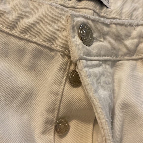 Zara white denim distressed shorts size 14 - Picture 4 of 6